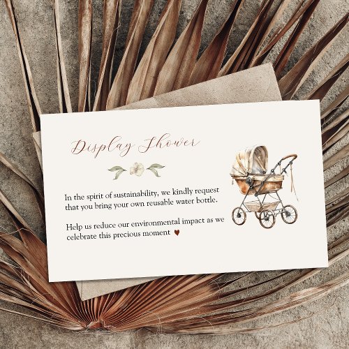 Rustic Baby Carriage Display Shower Enclosure Card