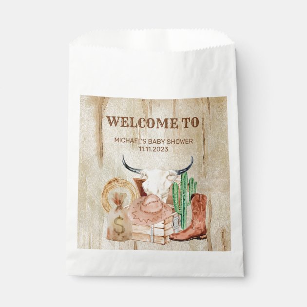 Rustic Baby Cowboy Shower Favor Bag
