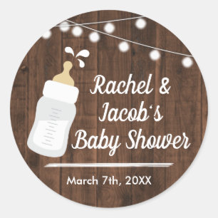 Rustic Baby is Brewing Baby Shower Favor Label