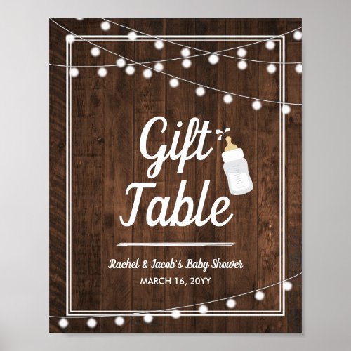 Rustic Baby is Brewing Baby Shower Gift Table Sign