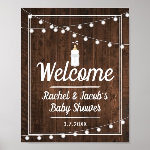 Rustic Baby is Brewing Baby Shower Welcome Sign