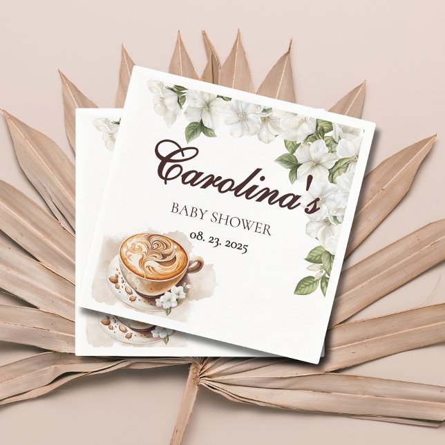 Rustic Baby is Brewing Coffee Baby Shower Napkins (Creator Uploaded)