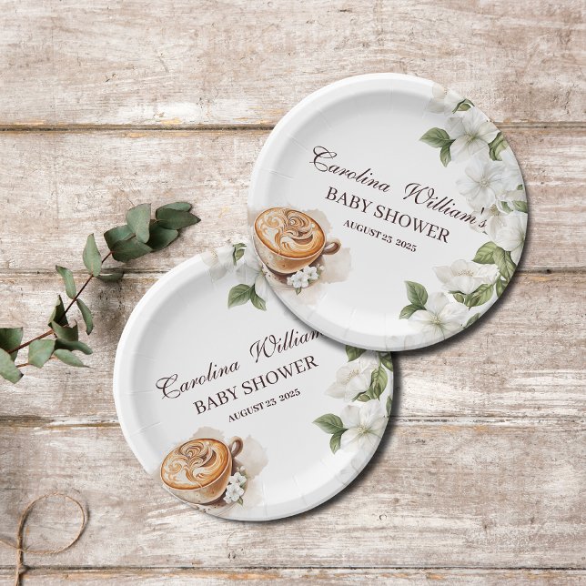 Rustic Baby is Brewing Coffee Baby Shower Paper Plates (Creator Uploaded)