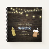 Rustic Baby Is Brewing Gold Baby Shower Guest Book