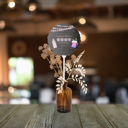 Rustic Baby Is Brewing Pink Baby Shower Balloon