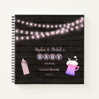 Rustic Baby Is Brewing Pink Baby Shower Guest Book