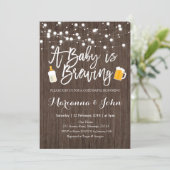 Rustic Baby is brewing shower invitation (Standing Front)