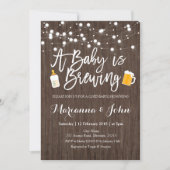 Rustic Baby is brewing shower invitation (Front)