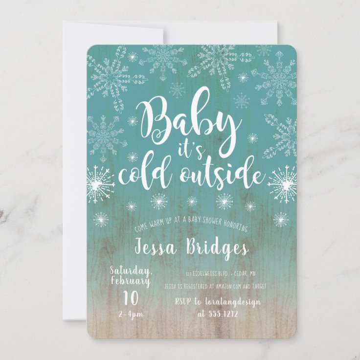 Rustic Baby It's Cold Outside Shower Invitation Zazzle
