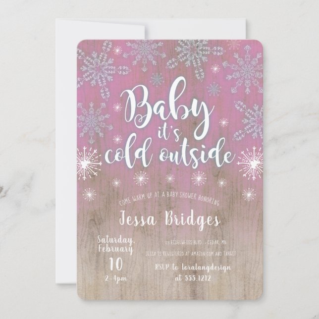 Rustic Baby It's Cold Outside Shower Invitation (Front)