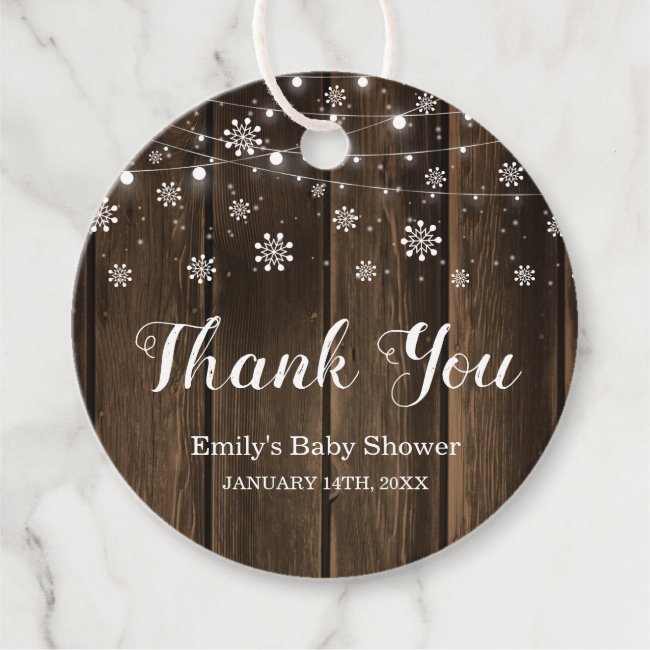 Rustic Baby It's Cold Outside Winter Baby Shower Favor Tags