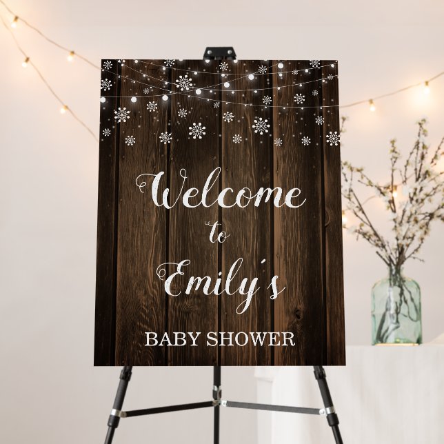Rustic Baby It's Cold Outside Winter Baby Shower Foam Board (In Situ (Stand))