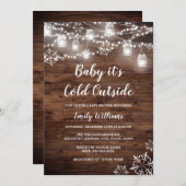 Rustic Baby it's Cold Outside Winter Baby Shower Invitation (Front/Back)