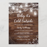 Rustic Baby it's Cold Outside Winter Baby Shower Invitation