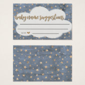 Rustic Baby Name Suggestions Card Boy Baby Shower (Front & Back)