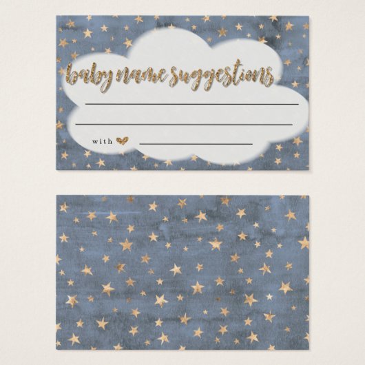 Rustic Baby Name Suggestions Card Boy Baby Shower (Front & Back)