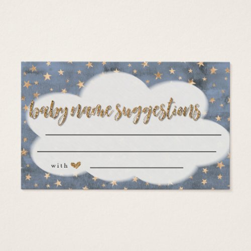 Rustic Baby Name Suggestions Card Boy Baby Shower