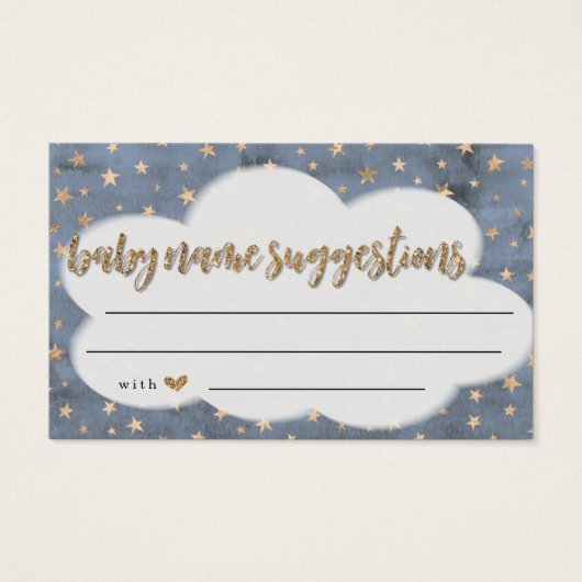 Rustic Baby Name Suggestions Card Boy Baby Shower (Front)