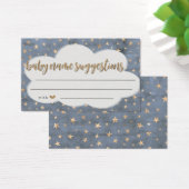 Rustic Baby Name Suggestions Card Boy Baby Shower (Desk)