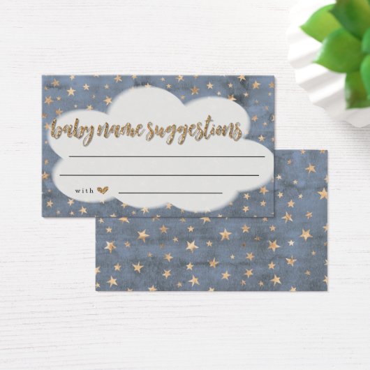 Rustic Baby Name Suggestions Card Boy Baby Shower (Desk)