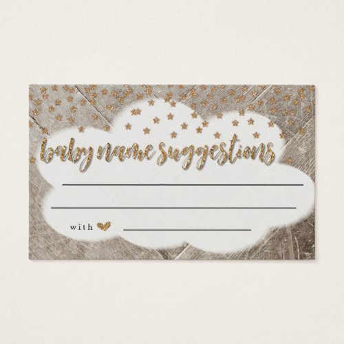 Rustic Baby Name Suggestions Card for Baby Shower