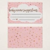 Rustic Baby Name Suggestions Card Girl Baby Shower (Front & Back)