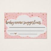 Rustic Baby Name Suggestions Card Girl Baby Shower (Front)