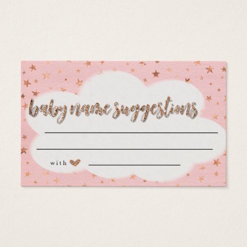 Rustic Baby Name Suggestions Card Girl Baby Shower