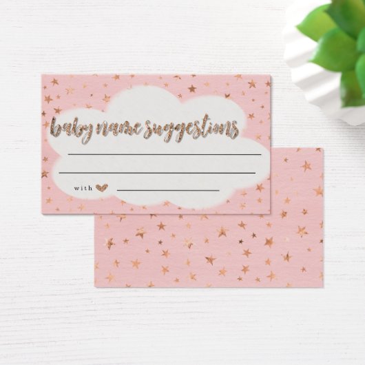 Rustic Baby Name Suggestions Card Girl Baby Shower (Desk)