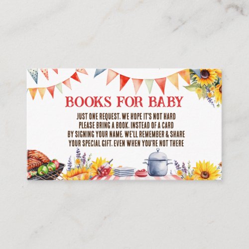 Rustic BABY_Q Barbecue Picnic Books for Baby Enclosure Card