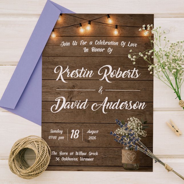 Rustic Baby’s Breath Mason Jar Wedding Invite (Creator Uploaded)