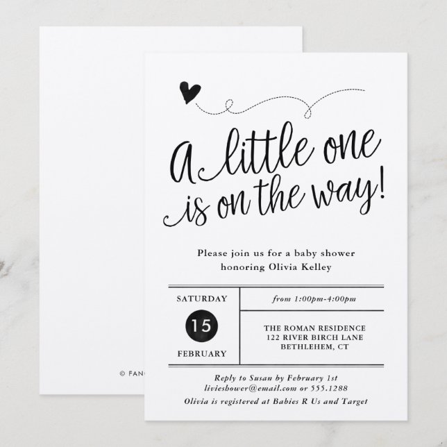 Rustic Baby Shower, Actual Kraft Paper Invitation (Front/Back)