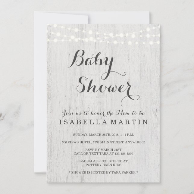 Rustic Baby Shower Invitation (Front)