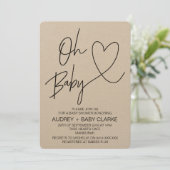 Rustic Baby Shower Invitations Oh Baby (Standing Front)