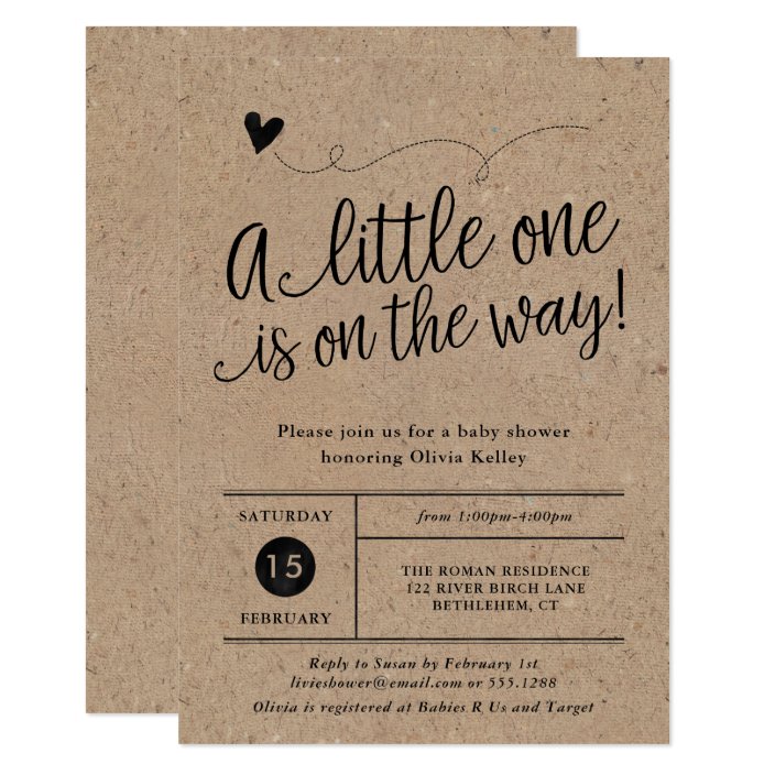 rustic baby shower invitations