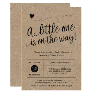 Rustic Baby Shower, Kraft, Gender Neutral Invitation