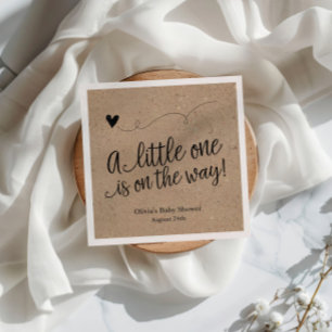 Rustic Baby Shower, Kraft, Neutral Custom Napkin