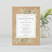 Rustic Baby Shower|Sprinkle Watercolour Greenery Invitation (Standing Front)