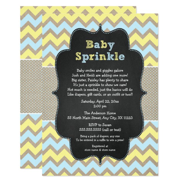 Rustic Baby Sprinkle Invite / Neutral Baby Shower