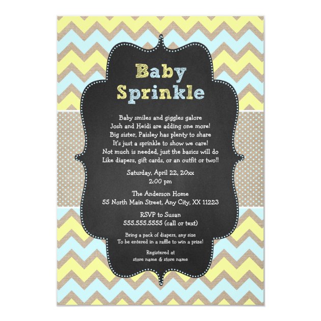 Rustic Baby Sprinkle Invite / Neutral Baby Shower