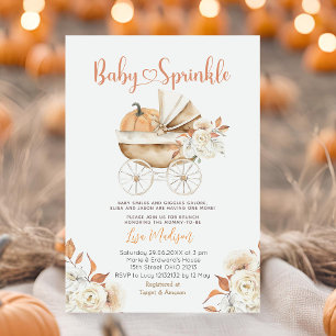 Rustic Baby Sprinkle Pumpkin Carriage Baby Shower Invitation