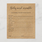 Rustic - Baby Word Scramble | Baby Shower Game (Front)