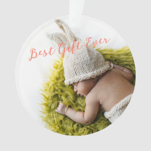 Rustic Baby's 1st Christmas Best Gift Photo Orname Ornament