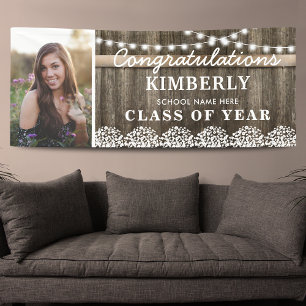 Rustic Babys Breath 2026 Graduation Photo Banner