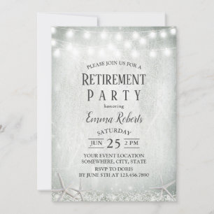 Rustic Baby's Breath Beach Starfish Retirement Invitation