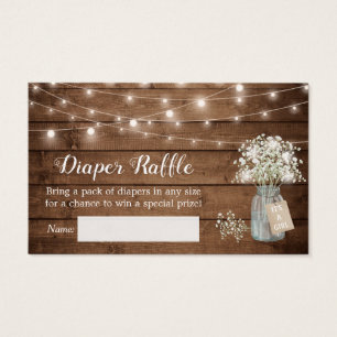 Rustic Baby's Breath Floral Lights Diaper Raffle