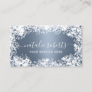 Rustic Baby's Breath Flowers Elegant Dusty Blue Business Card