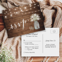 Rustic Baby's Breath Mason Jar String Lights RSVP