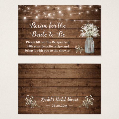 Rustic Babys Breath Recipe for Bride_to_Be Card
