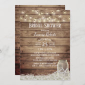 Rustic Baby's Breath Starfish Jar Bridal Shower Invitation (Front/Back)